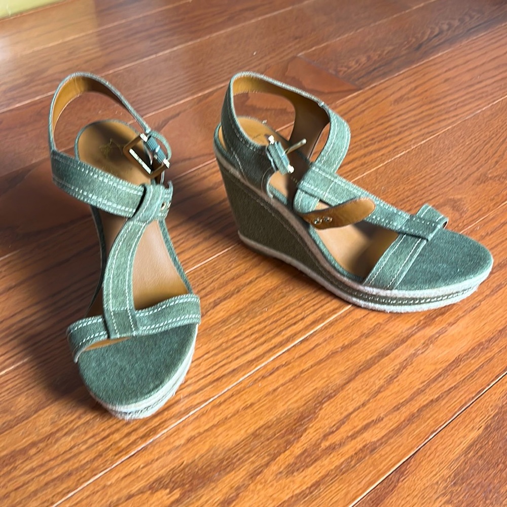 Franco Sarto Ambrosia Olive Green Wedges